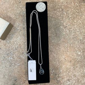 Sterling silver teardrop necklace with 20” SS chain.  NWT has hint of color 🎁🎁